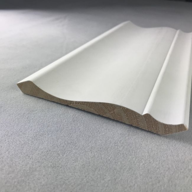 Skreytt hvítt Gesso húðuð trékrónulist fyrir loft