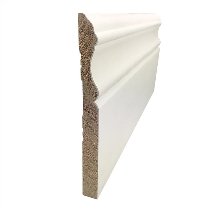 Grunnplata Wood Furu mótun Hvítt grunnuð mótun
